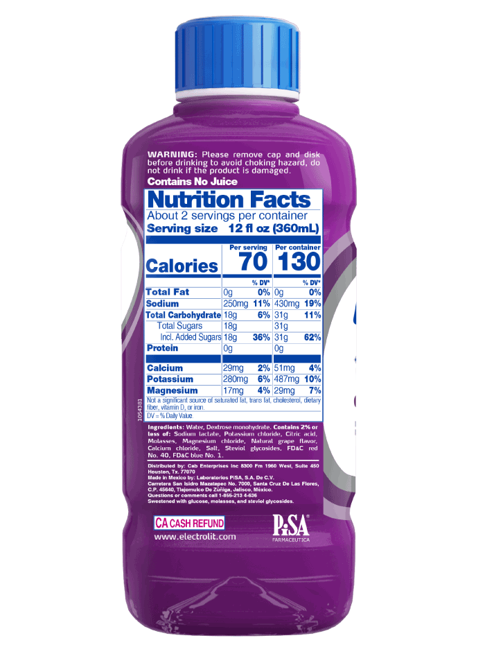 Variety Pack Grape, Orange, Strawberry Kiwi 6 Pack Electrolit® Instant Hydration